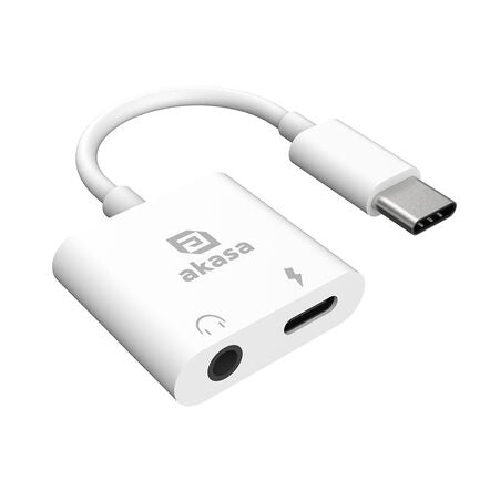 Akasa USB Typ-C zu 3,5-mm-Kopfhörerbuchse, Ladeadapter-Kabel - Power Delivery