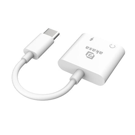 Akasa USB Typ-C zu 3,5-mm-Kopfhörerbuchse, Ladeadapter-Kabel - Power Delivery