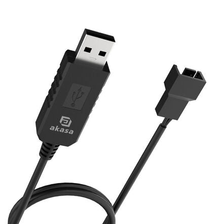Akasa 5V zu 12V DC Step-Up Voltage Konverter Kabel - USB zu 3-Pin & 4-Pin, 60cm