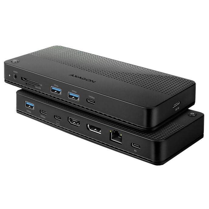 AXAGON HMC-U4 USB-C Dock, HDMI + DP, USB 3.2 Gen 2, PD 100W - schwarz