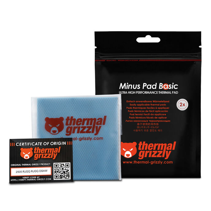 K Thermal Grizzly Minus Pad Basic - 100x100x0,5 mm (2er Pack)