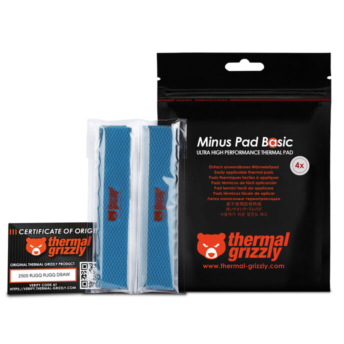 K Thermal Grizzly Minus Pad Basic - 120x20x1,0 mm (4er Pack)