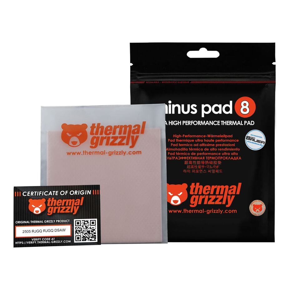 K Thermal Grizzly Minus Pad 8 - 100x 100x 1,0 mm (rose, 2 pc)