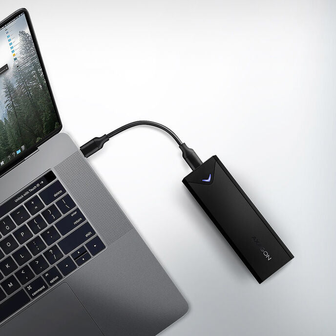 AXAGON EEM2-UB2 M.2-Gehäuse, NVMe, USB-C 3.1, 10 Gbit/s - schwarz