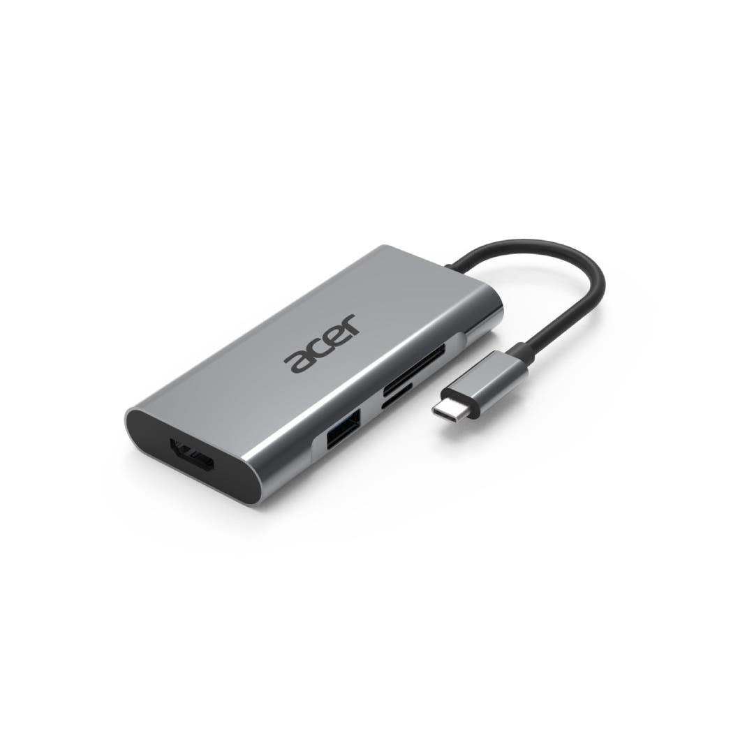 Acer GP.DCK11.00N laptop-dockingstation & portreplikator Kabelgebunden USB 3.2 Gen 1 (3.1 Gen 1) Type-C Silber