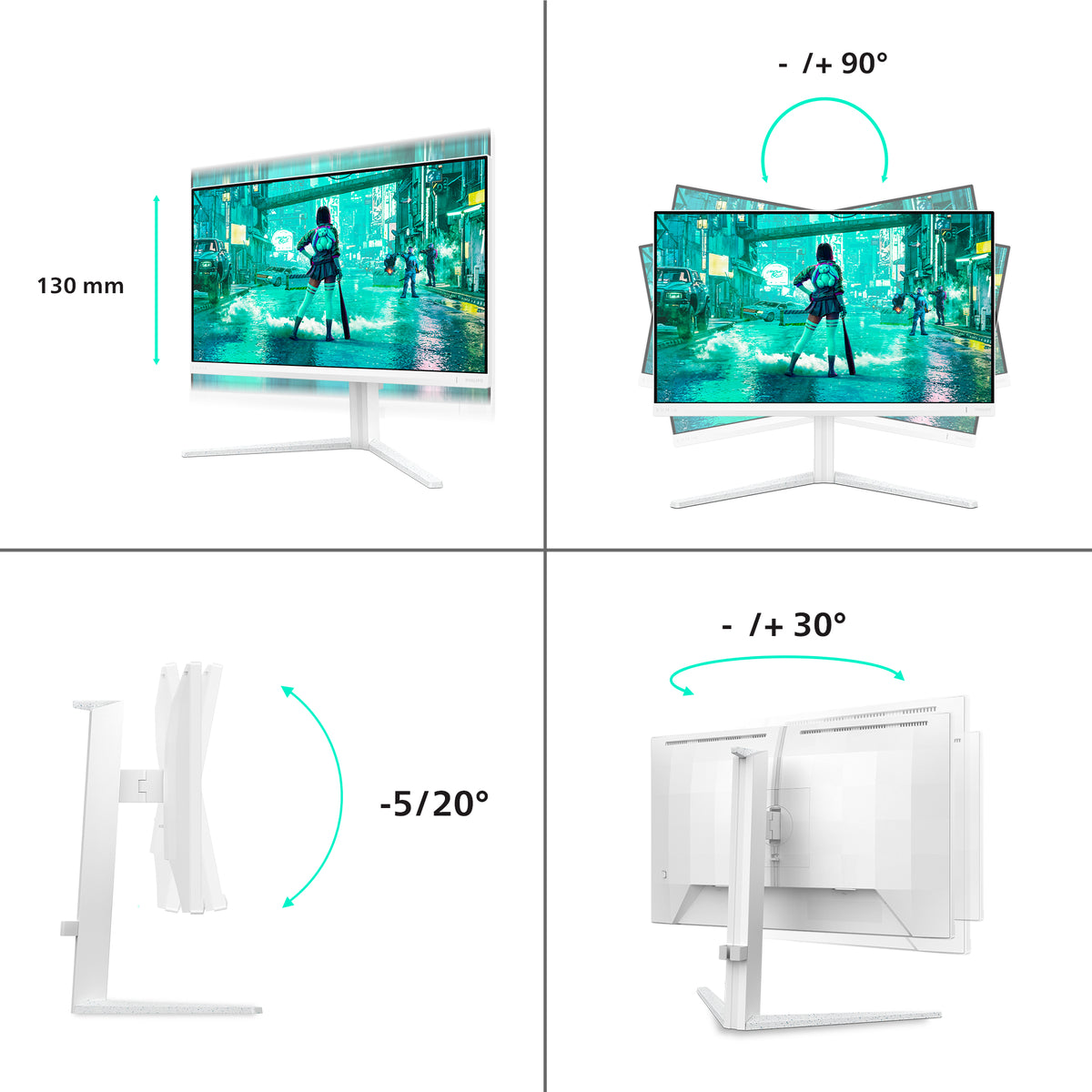 Philips Evnia 24M2N3201A/00 Computerbildschirm 60,5 cm (23.8") 1920 x 1080 Pixel Full HD LCD Weiß