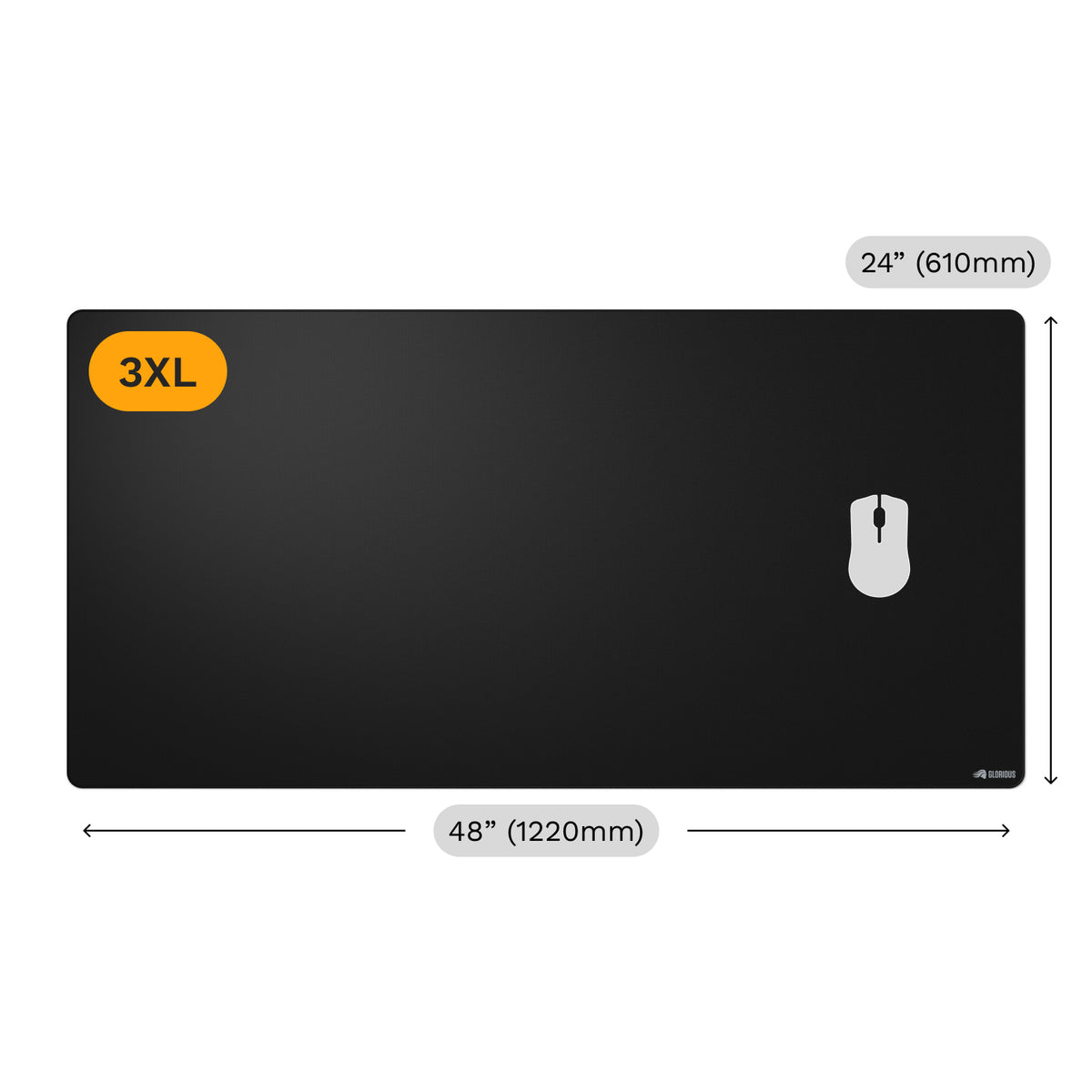 Glorious Gaming GLO-MP2-CLTH-STC-3XL-BLK Mauspad Gaming-Mauspad Schwarz