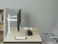 Equip 17"-32" Gelenk-Dual-Monitor-Tischhalterung, Weiß