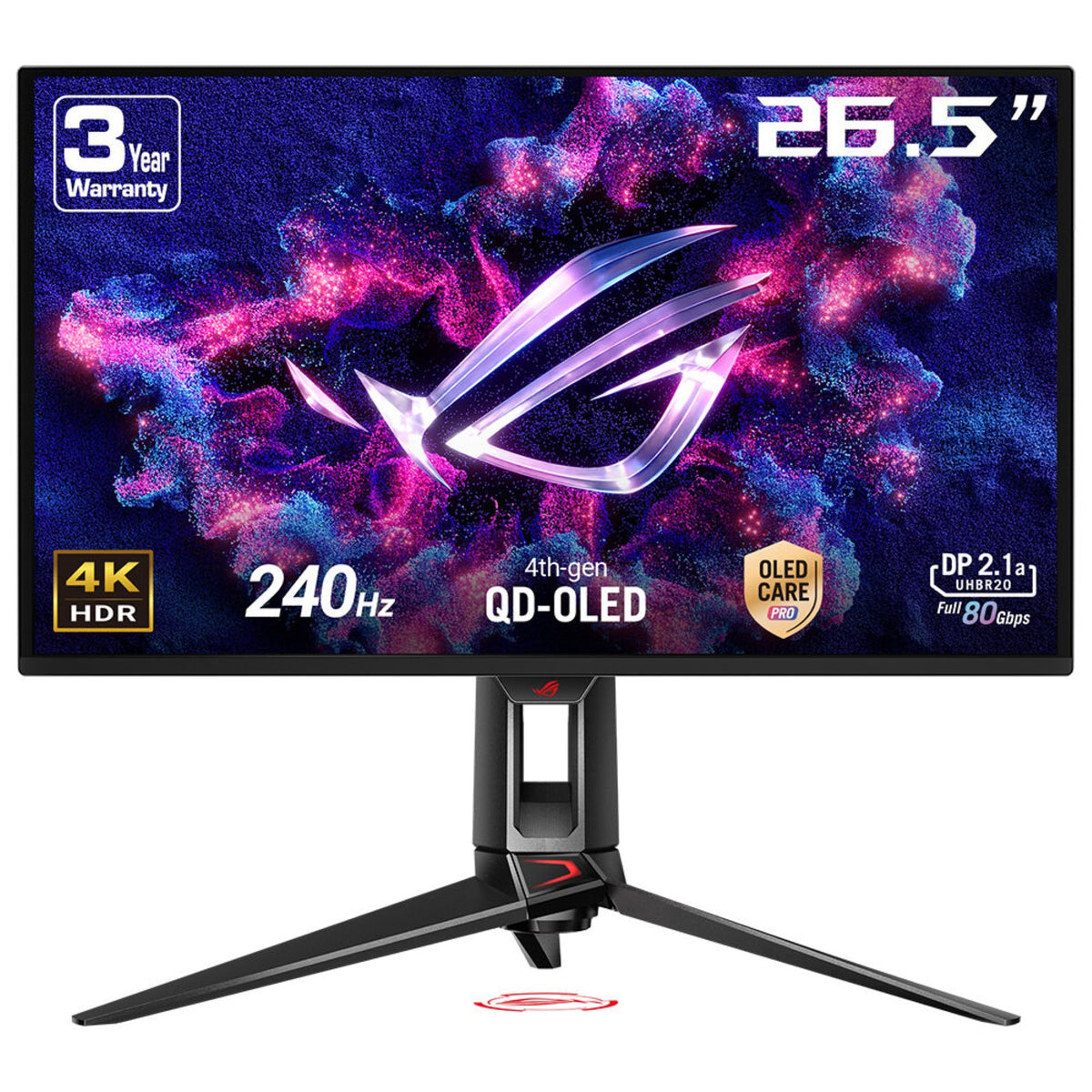 ASUS ROG Swift OLED PG27UCDM Computerbildschirm 67,3 cm (26.5") 3840 x 2160 Pixel 4K Ultra HD QD-OLED Schwarz