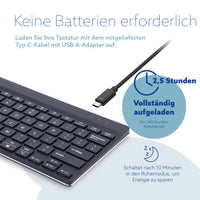 R-Go Tools Ergonomische Tastatur R-Go Compact Break, kompakte Tastatur mit Pausensoftware, QWERTY (US), Bluetooth, Schwarz