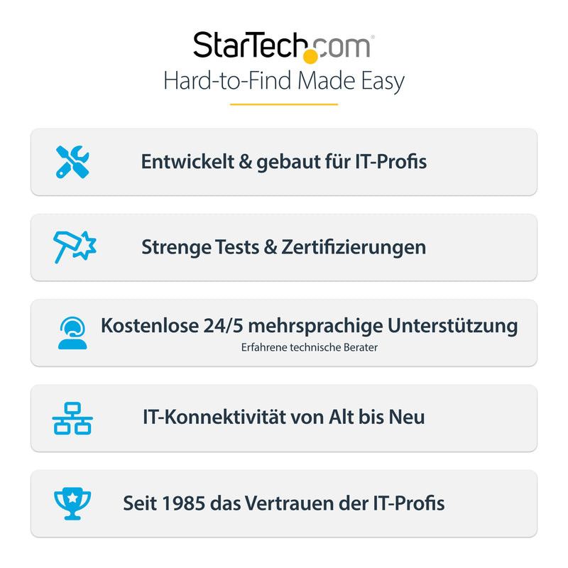 StarTech.com USB-C Multiport Adapter - USB-C auf 4K 60Hz HDMI 2.0, 100W Power Delivery Pass-through, SD/MicroSD, 2 Port USB 3.0 Hub, GbE - USB-C Mini Dock - 30cm langes angeschlossenes Kabel