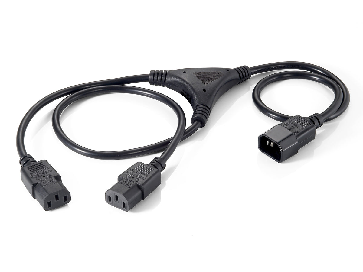 Equip Hochwertiges Strom-Y-Kabel, C14 auf 2 x C13, 1,6m