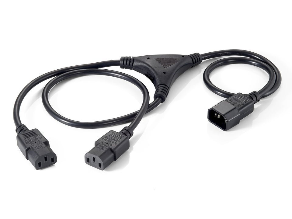 Equip Hochwertiges Strom-Y-Kabel, C14 auf 2 x C13, 1,6m
