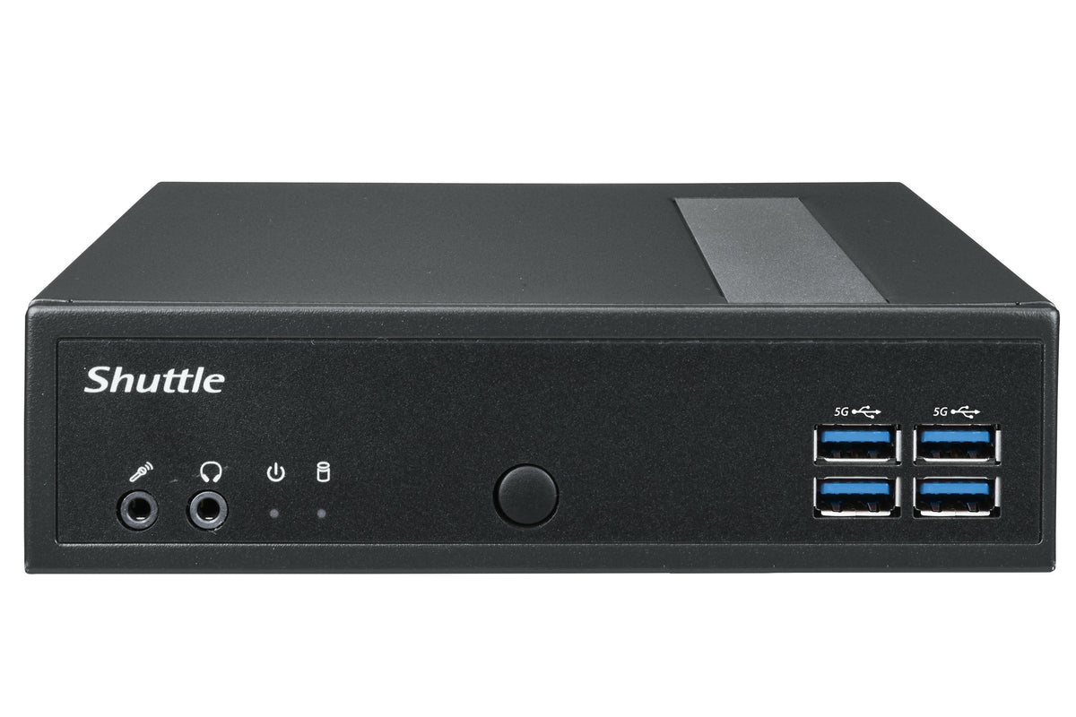Shuttle XPC Slim PC System DL3000EP, Intel N100, Win10 IoT, 8GB RAM, 128GB SSD M.2 (NVMe), 2x LAN (2x 2.5Gbit), 2xCOM, 1xHDMI, 1xDP, 1x VGA, lüfterlos, 24/7 Dauerbetrieb