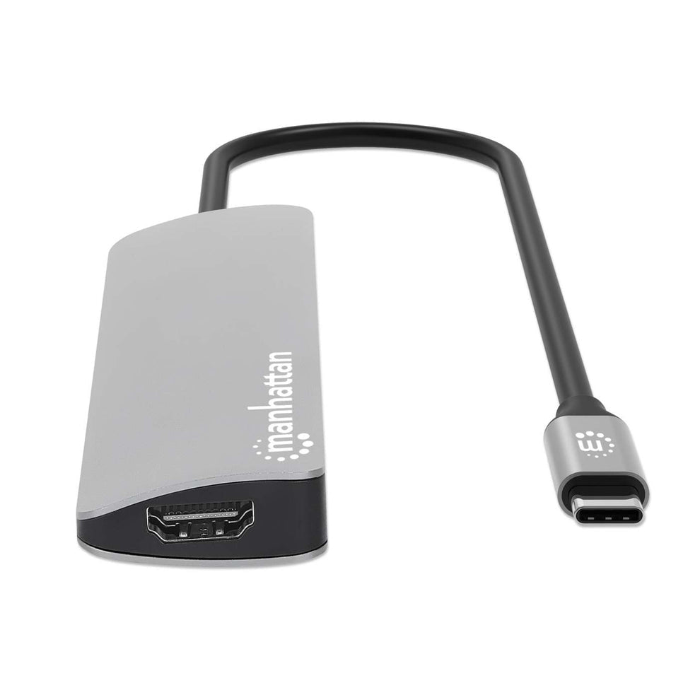 Manhattan 190442 laptop-dockingstation & portreplikator Kabelgebunden USB 3.2 Gen 1 (3.1 Gen 1) Type-C Grau