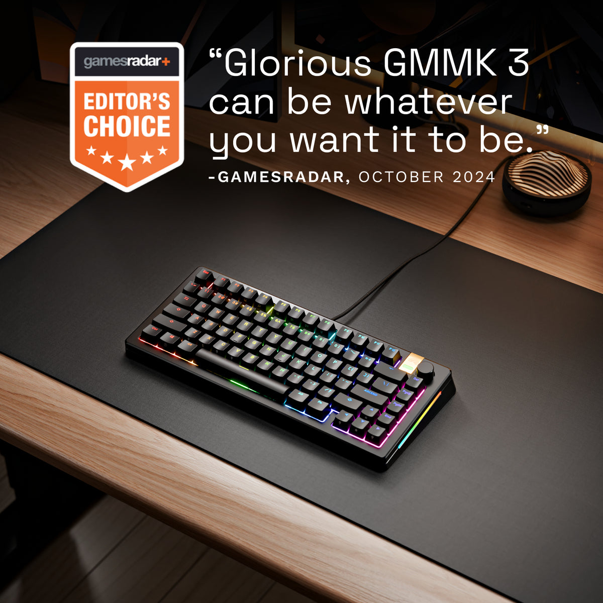 Glorious Gaming GMMK 3 PRO HE 75% Prebuilt Tastatur USB QWERTY US Englisch Schwarz