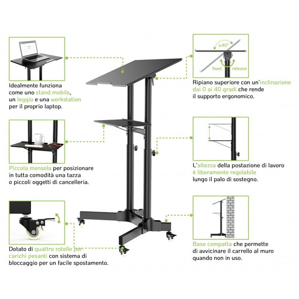 Techly ICA-TB TPM-1BK laptop-ständer Schwarz
