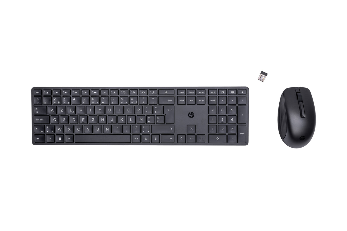 HP 650 Wireless Keyboard and Mouse Combo Tastatur Maus enthalten Haus RF Wireless AZERTY Belgisch Schwarz