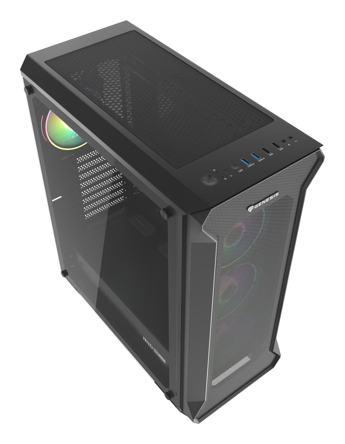 GENESIS Irid 505 ARGB Midi Tower Schwarz, Transparent