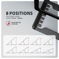 Axagon STND-LAB Laptop-Ständer, höhenverstellbar, faltbar, Aluminium Laptop- & Tablet-Ständer Schwarz 43,9 cm (17.3")