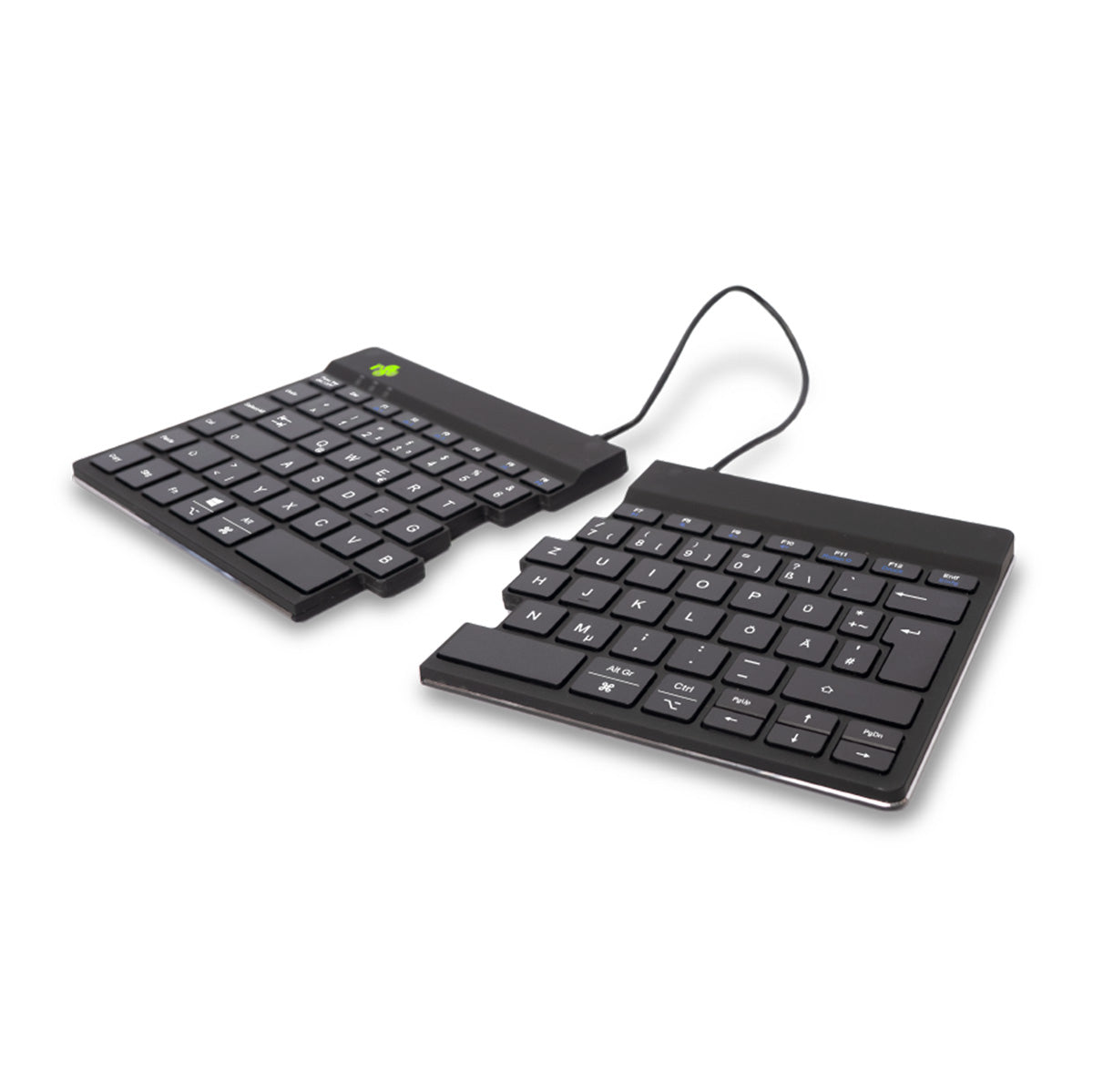 R-Go Tools Ergonomische Tastatur R-Go Split Break mit Pausensoftware, geteilte Tastatur, QWERTZ (DE), kabellos, schwarz