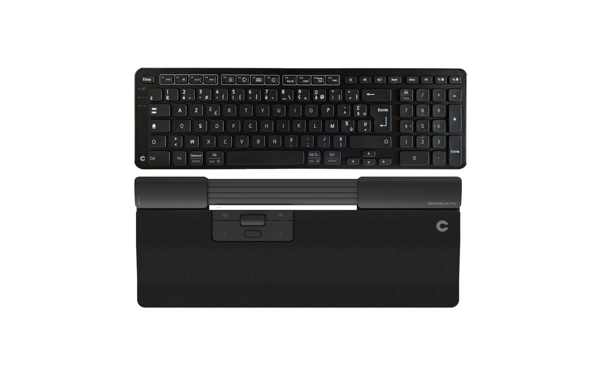 Contour Design SliderMouse Pro Regular Vegan leather + Balance Keyboard BK - Drahtlos – FR Version