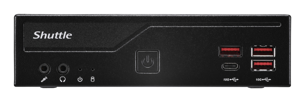 Shuttle Slim PC DB860 , S1851, 2x HDMI, 1x DP, 1x USB-C (DP), 1x 2.5", 1x M.2, 2x LAN (Intel 1G + 2.5G), 2x COM, 24/7 Dauerbetrieb, inkl. VESA