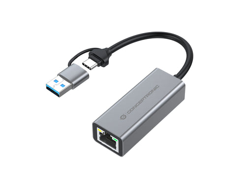 Conceptronic ABBY08G USB-zu-Gigabit-Netzwerkadapter, Wake-on-LAN, Kompatibel mit Nintendo Switch