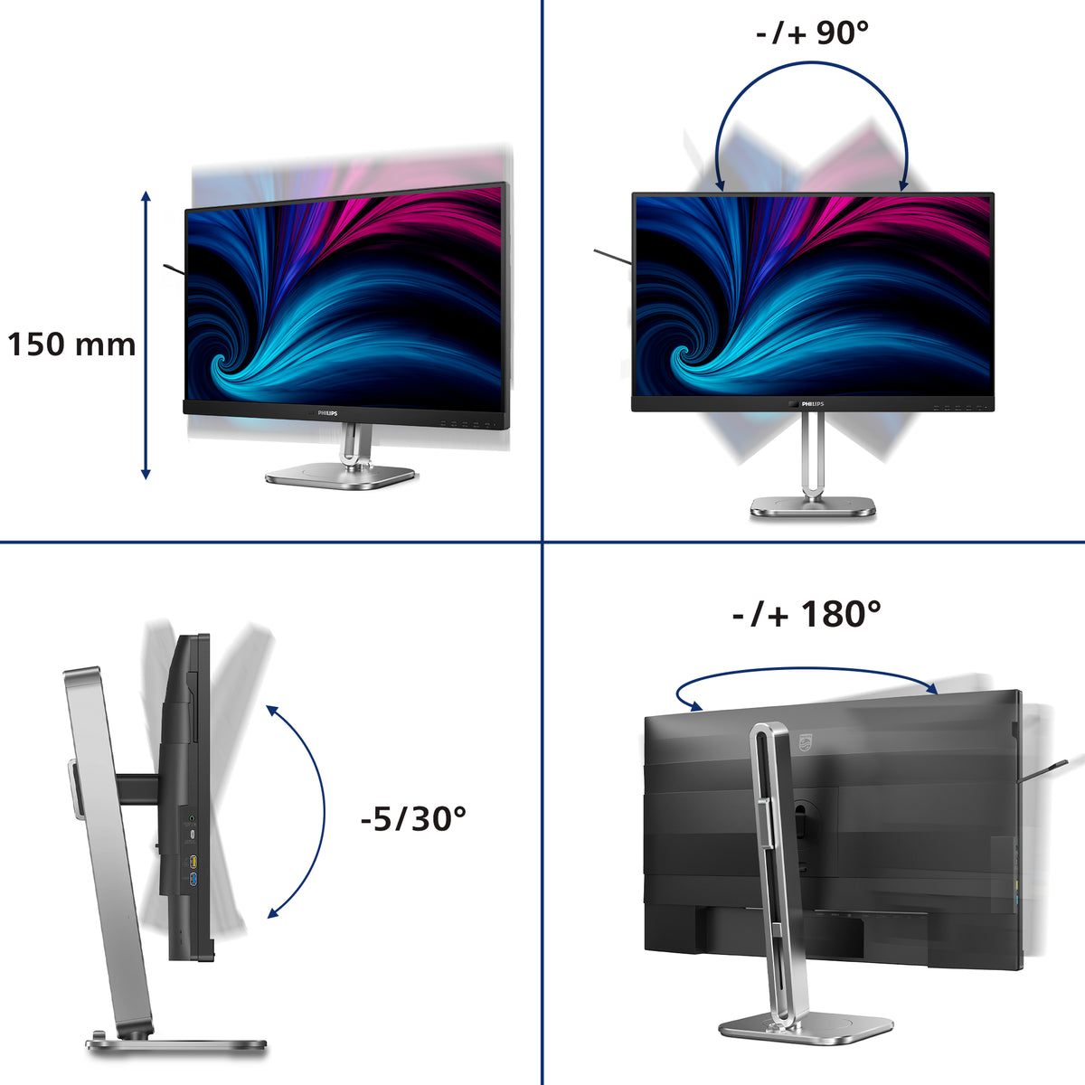 Philips 6000 series 27B2U6903/00 Computerbildschirm 68,6 cm (27") 3840 x 2160 Pixel 4K Ultra HD LED Anthrazit