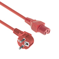 ACT Stromkabel Netzstecker CEE 7/7 Stecker (abgewinkelt) - C15 rot 1.5 m