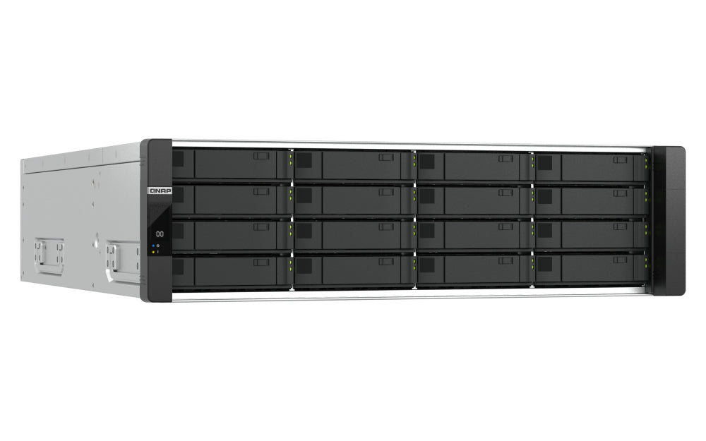 QNAP ES1686dc R2 NAS Rack (3U) Intel® Xeon® D D-2123IT 32 GB DDR4 0 TB QNAP QES Schwarz, Grau