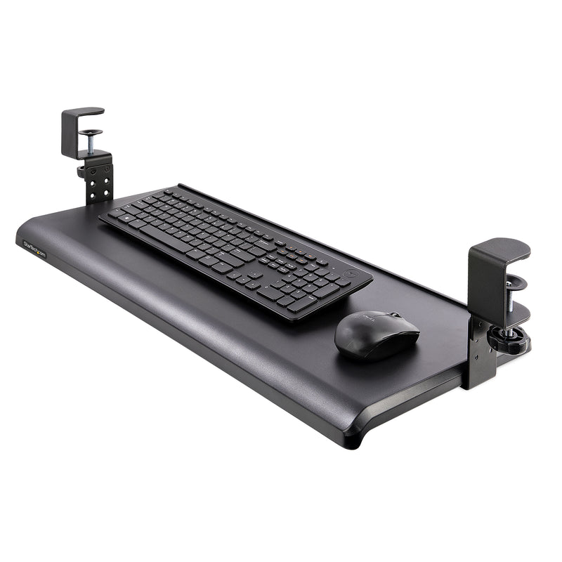 StarTech.com Untertisch Ausziehbare Tastaturablage, Höhenverstellbare Tastaturhalterung mit Tischklemmen, bis zu 12kg, Computertisch/Schreibtisch Tastaturauszug/Tastatureinschub