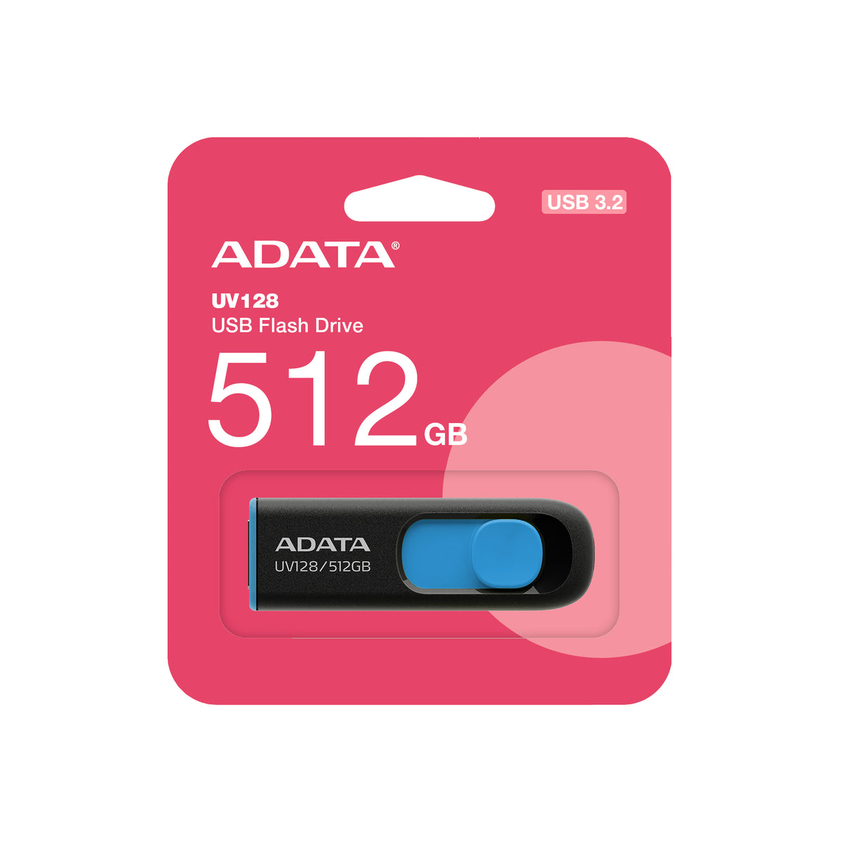 ADATA UV128 USB-Stick 512 GB USB Typ-A 3.2 Gen 1 (3.1 Gen 1) Schwarz, Blau