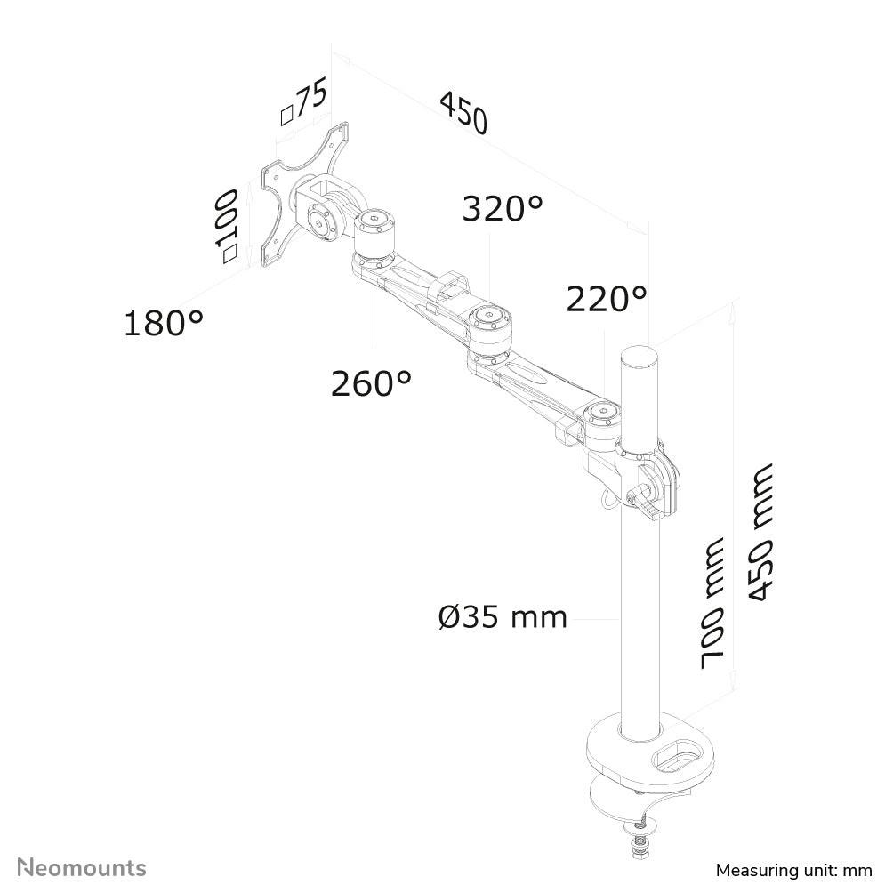 Neomounts FPMA-D935G Monitorarm 10-30"