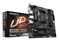 GIGABYTE B550M DS3H Mainboard – AMD Ryzen 5000 CPUs, 5+3 Phasen VRM, bis zu 4733 MHz DDR4, 1xPCIe 4.0 + 1xPCIe 3.0 M.2, 1GbE LAN, USB 3.2 Gen 1