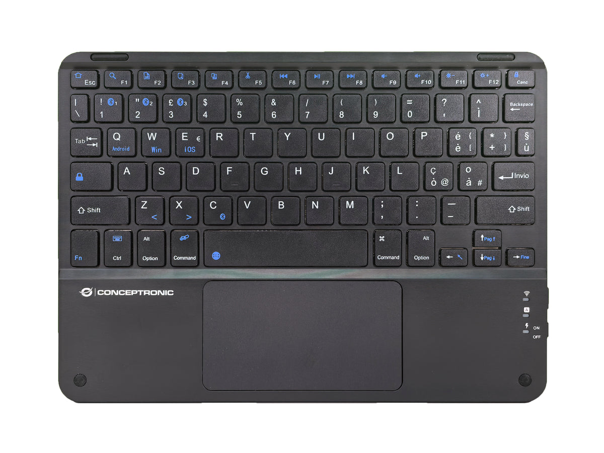 Conceptronic TOBIN01BIT 10-Zoll-Bluetooth-Tastatur mit Touchpad, QWERTY Italienisch
