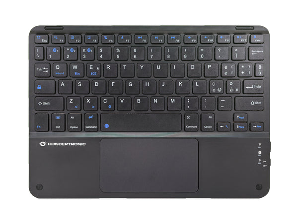 Conceptronic TOBIN01BIT 10-Zoll-Bluetooth-Tastatur mit Touchpad, QWERTY Italienisch