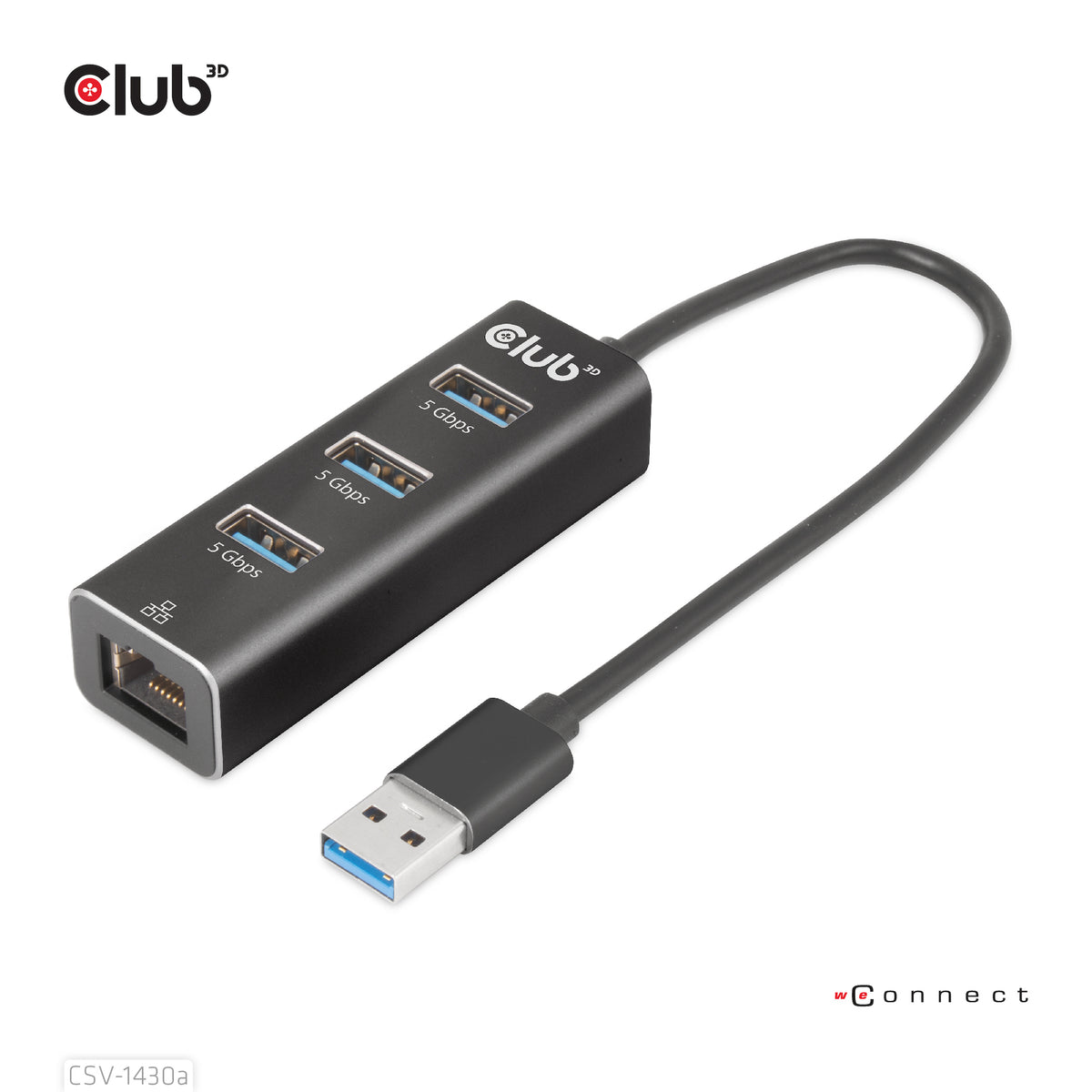 CLUB3D CSV-1430a Kabelgebunden USB 3.2 Gen 1 (3.1 Gen 1) Type-A Schwarz