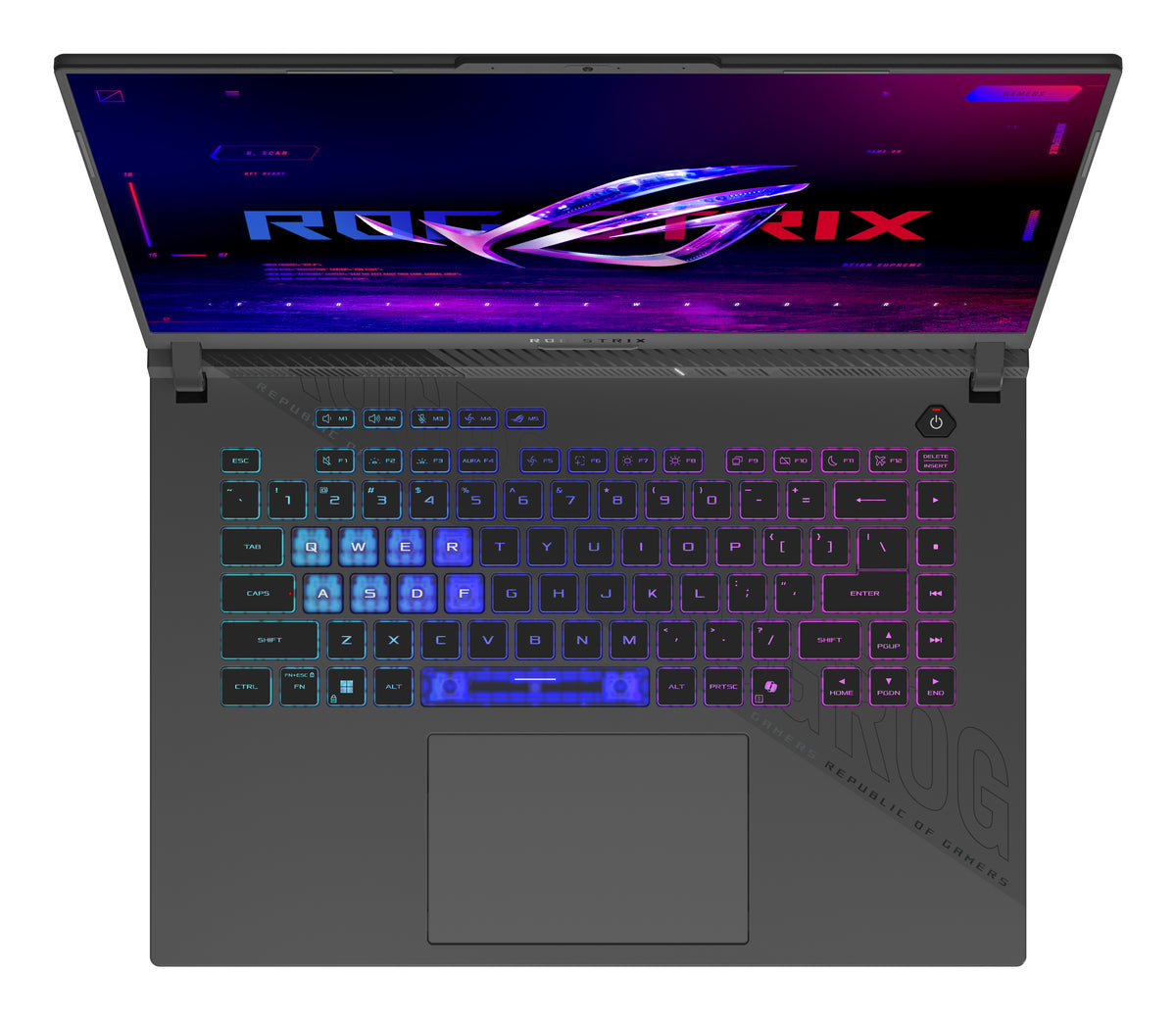 ASUS ROG Strix G16 G614PR-RV164W AMD Ryzen™ 9 8940HX Laptop 40,6 cm (16") WUXGA 16 GB DDR5-SDRAM 512 GB SSD NVIDIA GeForce RTX 5070 Ti Wi-Fi 6E (802.11ax) Windows 11 Home Grau QWERTZ Deutsch