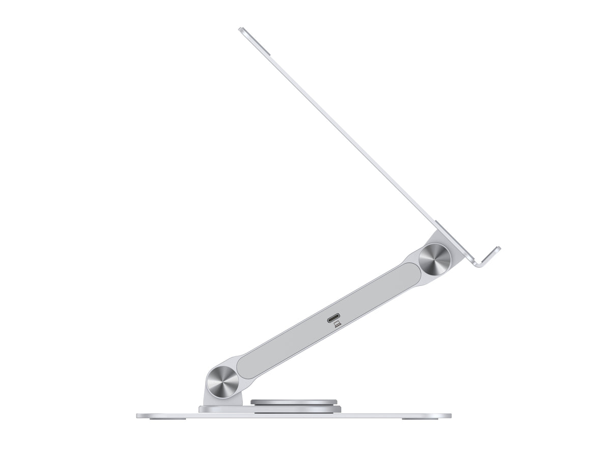 Conceptronic DONN27G Laptop-Ständer mit 7-in-1-Dockingstation, 360° drehbare Basis, faltbar, höhenverstellbar