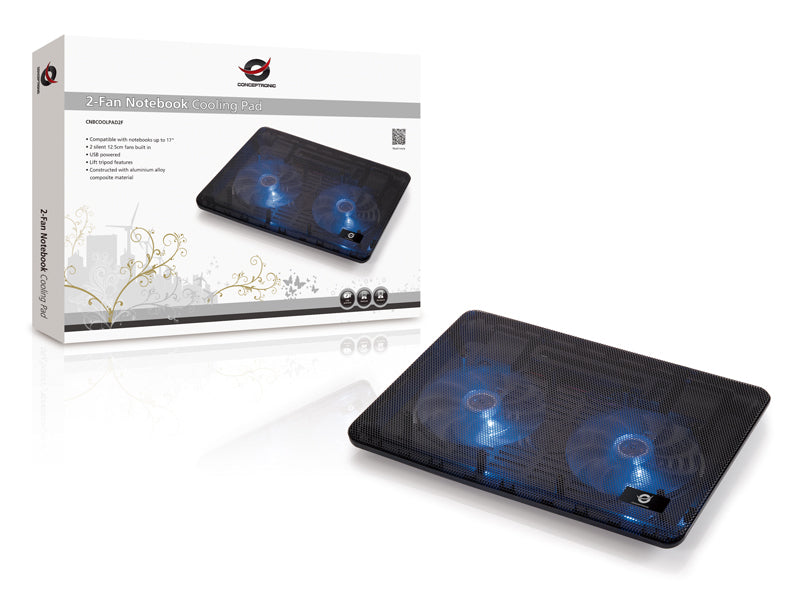 Conceptronic CNBCOOLPAD2F Llaptop-Kühlpad 39,6 cm (15.6") Schwarz