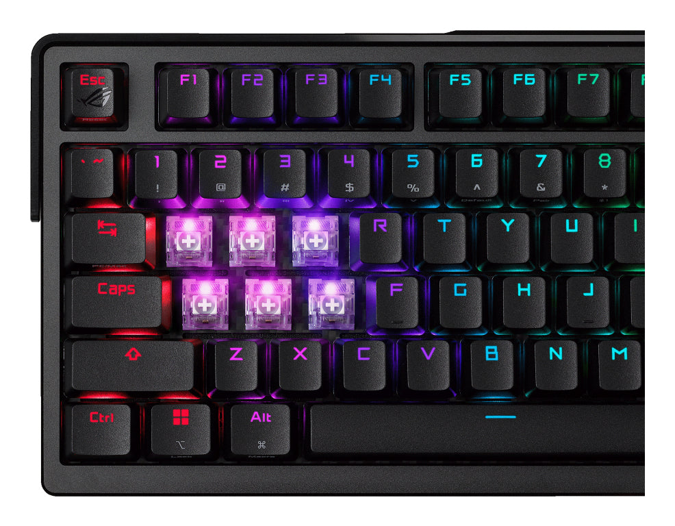 ASUS ROG Azoth Extreme Tastatur Gaming USB + RF Wireless + Bluetooth QWERTZ Französisch Schwarz