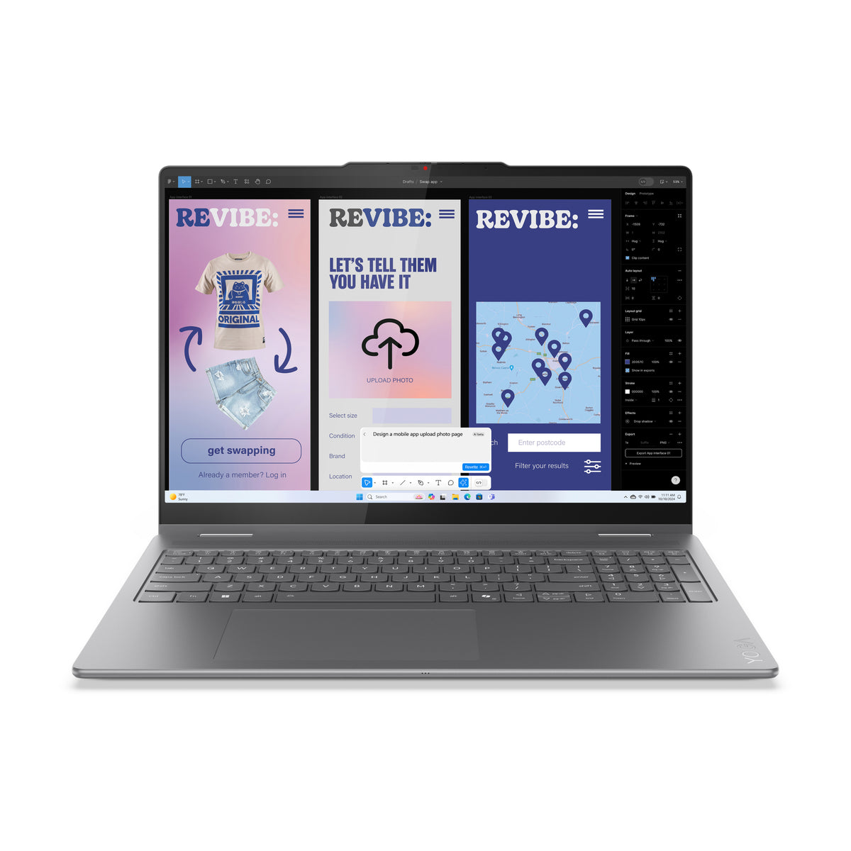 Lenovo Yoga 7 2-in-1 16ILL10 Copilot+ PC Intel Core Ultra 7 258V Hybrid (2-in-1) 40,6 cm (16") Touchscreen 2.8K 32 GB LPDDR5x-SDRAM 1 TB SSD Wi-Fi 7 (802.11be) Windows 11 Pro Schweiz Grau