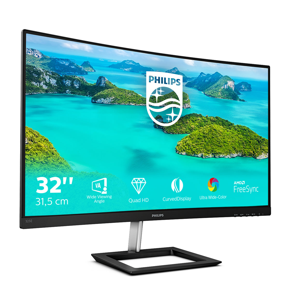Philips E Line 325E1C/00 Computerbildschirm 80 cm (31.5") 2560 x 1440 Pixel Quad HD LCD Schwarz