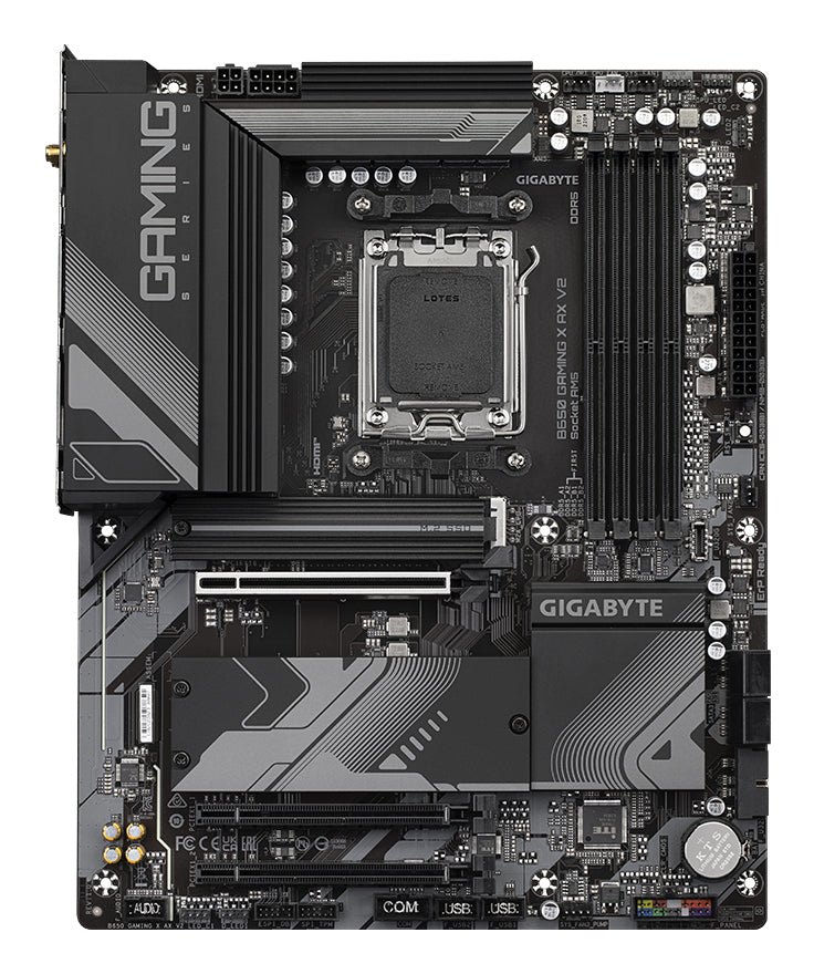GIGABYTE B650 GAMING X AX V2 Mainboard - AMD Ryzen 9000er-Serie, 8+2+2 Phasen VRM, bis zu 8000 MHz DDR5 (OC), 1xPCIe 5.0 + 2xPCIe 4.0 M.2, 2,5 GbE LAN, WIFI 6E, USB 3.2 Gen 2