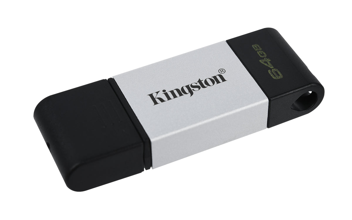 Kingston Technology DataTraveler 80 USB-Stick 64 GB USB Typ-C 3.2 Gen 1 (3.1 Gen 1) Schwarz, Silber