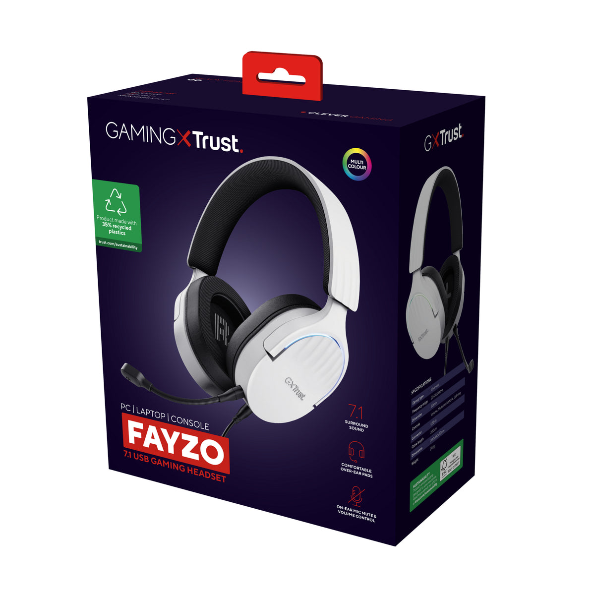 Trust GXT 490 FAYZO Kopfhörer Kabelgebunden Kopfband Motorrad USB Typ-A Schwarz, Weiß