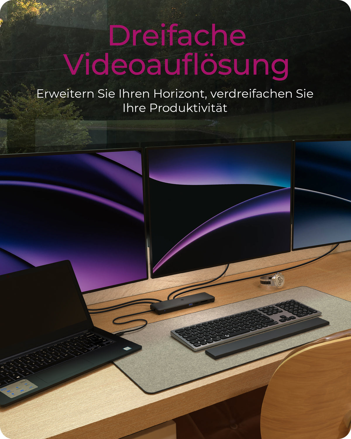 ICY BOX IB-DK2116-C, USB Type-C® Notebook DockingStation mit dreifacher Videoausgabe