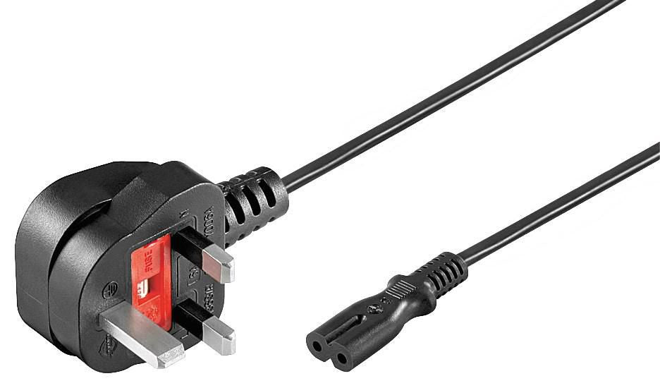 Microconnect PE090718 Stromkabel Schwarz 1,8 m Netzstecker Typ G C7-Koppler