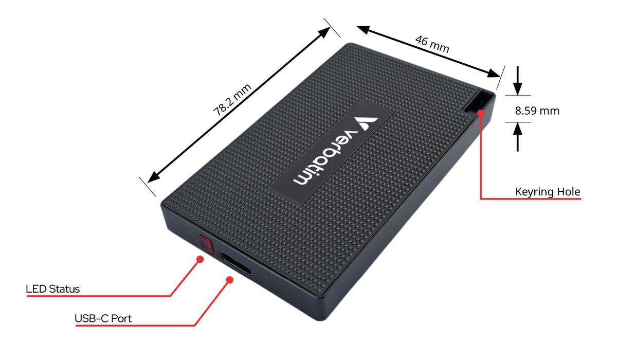 Verbatim 32031 Externes Solid State Drive 1 TB USB Typ-C USB 3.2 Gen 2x2 Grau